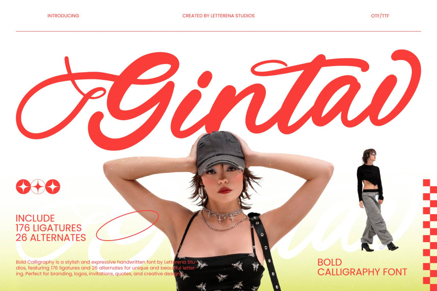 Gintav – Bold Calligraphy Font preview image 1