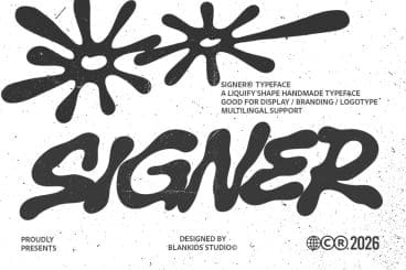 Signer a Bold Liquid Display Typeface