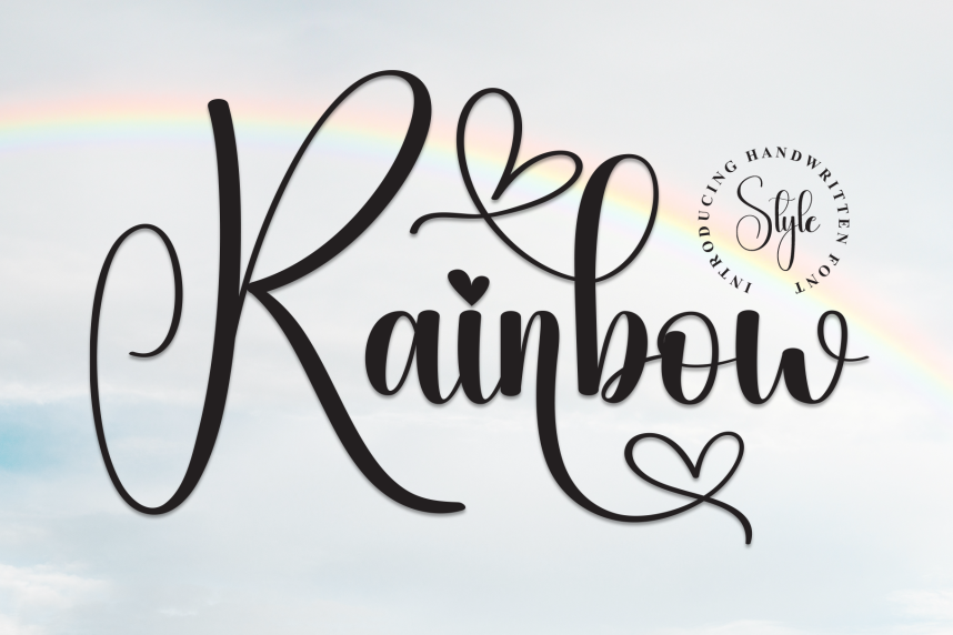 Sign Script Fonts Rainbow Handwritten Script Font - Befonts
