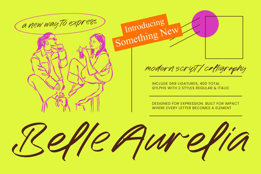 Sign Script Fonts Belle Aurelia - Modern Script Calligraphy Font - Befonts