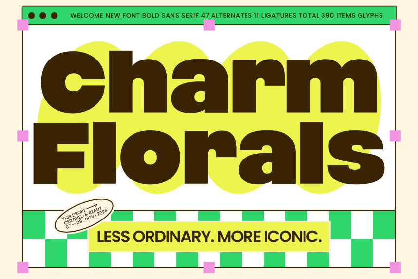 Charm Florals – Bold Sans Serif Font - Befonts