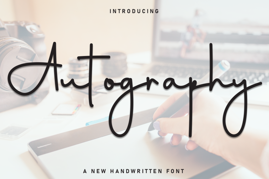 Hi In Font Autography Handwritten Font - Befonts