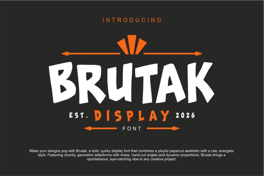 Brutak Display Font preview image 1