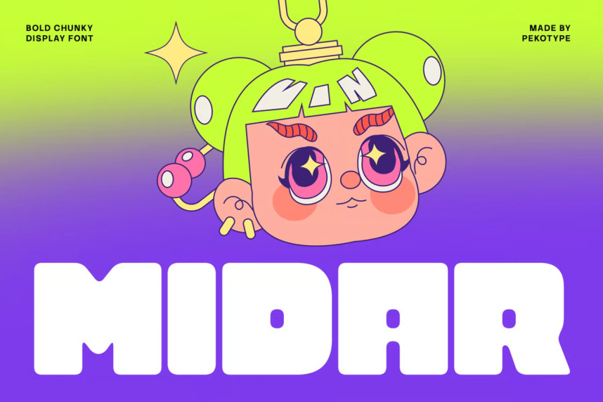 MIDAR Font – Bold Retro Display - Befonts